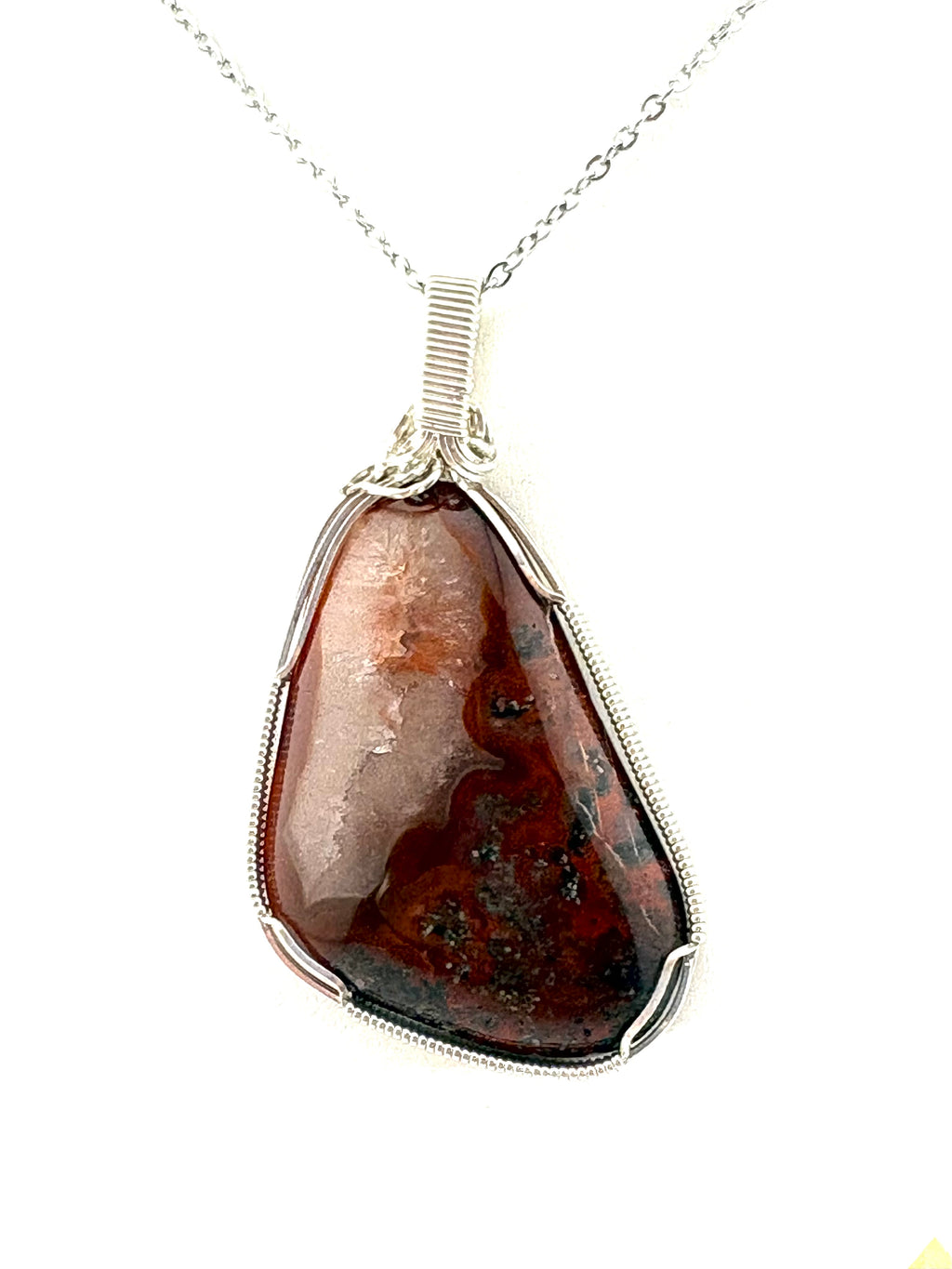 Red Agate Pendant with druzy
