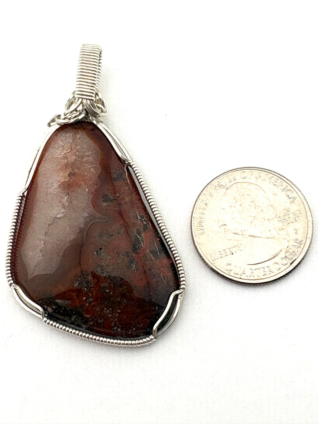 Red Agate Pendant with druzy